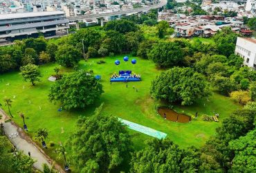 Không gian xanh mát tại khu du lịch Văn Thánh